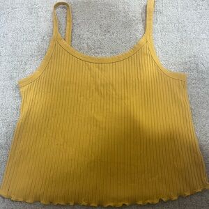 Mustard Yellow Ribbed Tank Top